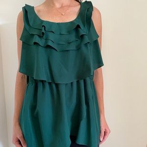Green Ruffled Blouse